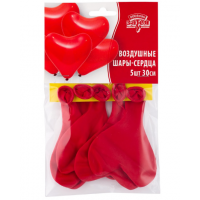 Набор шаров Сердце красное 30см 5шт/Э